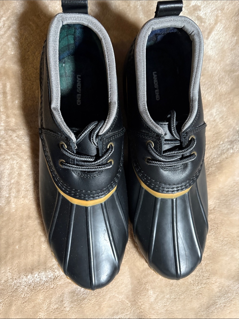 Lands' End Women's Ankle Duck Boots - Black - Size 8.5 NWOT